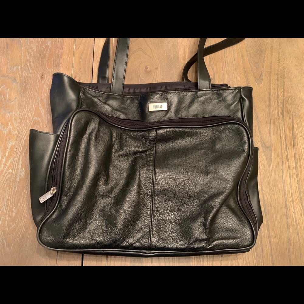 Bill Blass shoulder Soft black leather briefcase!